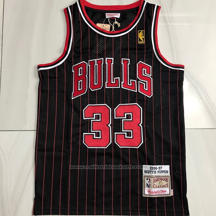 Maillot Chicago Bulls Scottie Pippen #33 Mitchell & Ness 1996-97 Noir